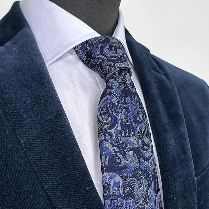 stropdas Mozaic blue