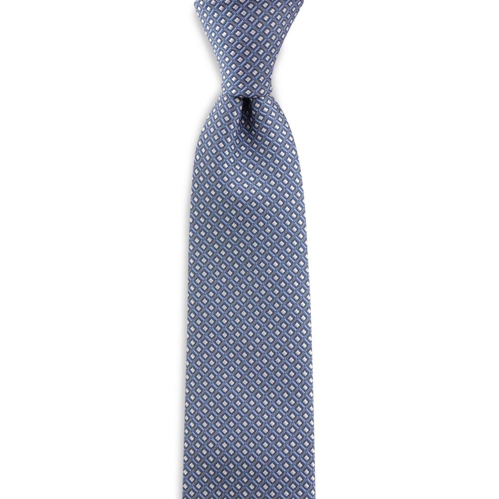 stropdas patroon denimblauw wit - 1