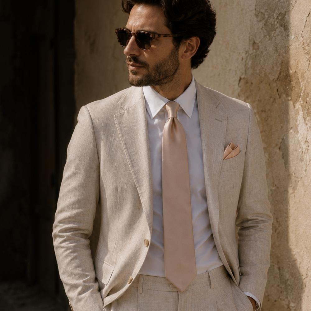 stropdas Satin Grace Pink - 2