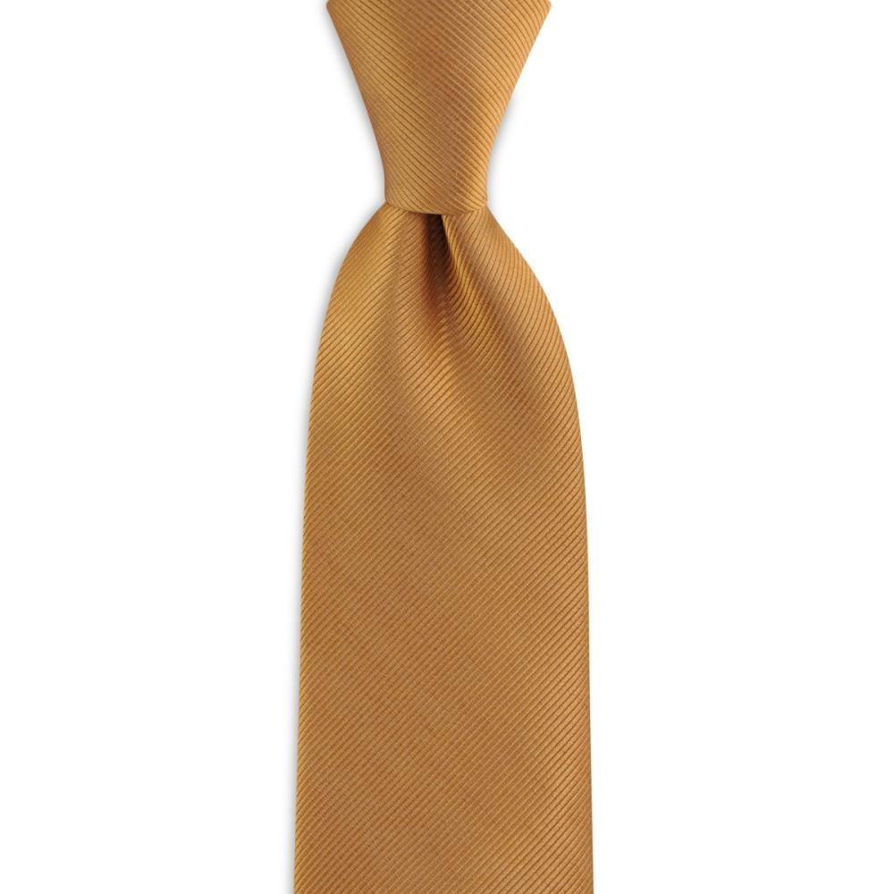 stropdas zijde repp cognac - 1