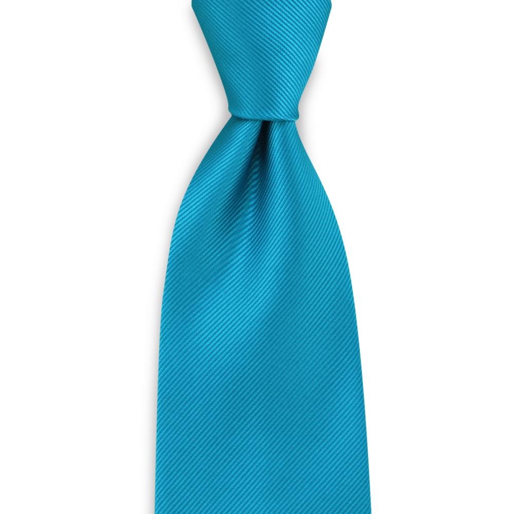 stropdas zijde repp turquoise - 1