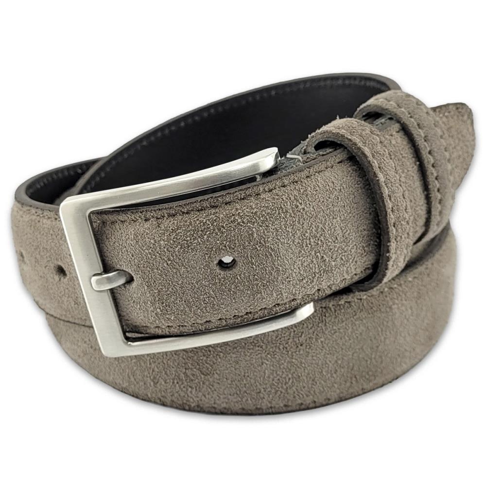 suede riem lichtgrijs S - 1