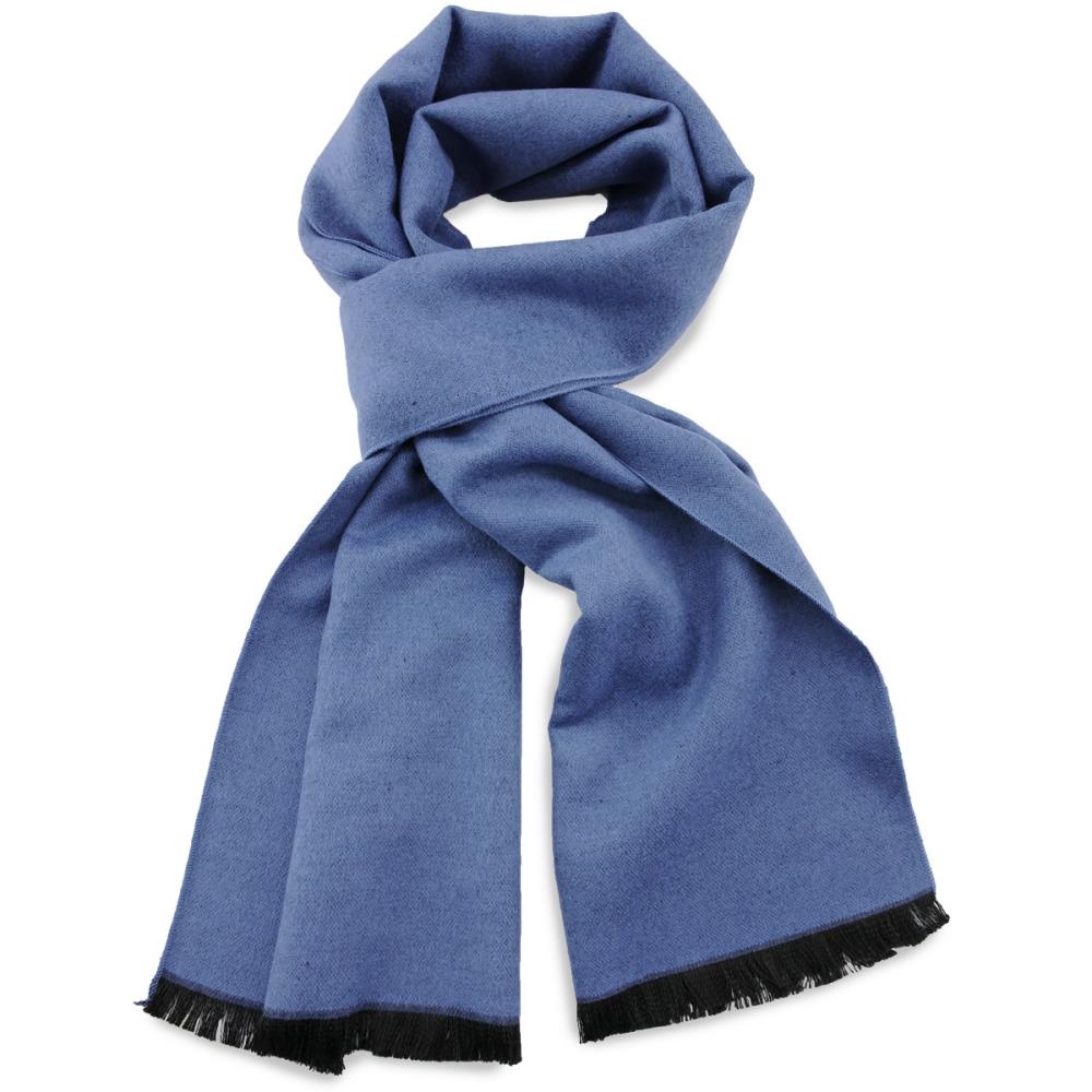unisex sjaal uni viscose denimblauw langwerpig - 1