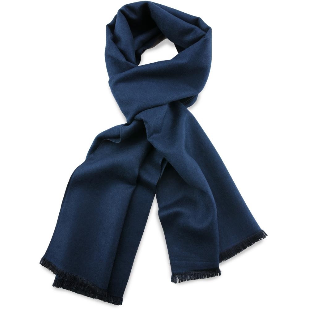 unisex sjaal viscose marineblauw langwerpig - 1