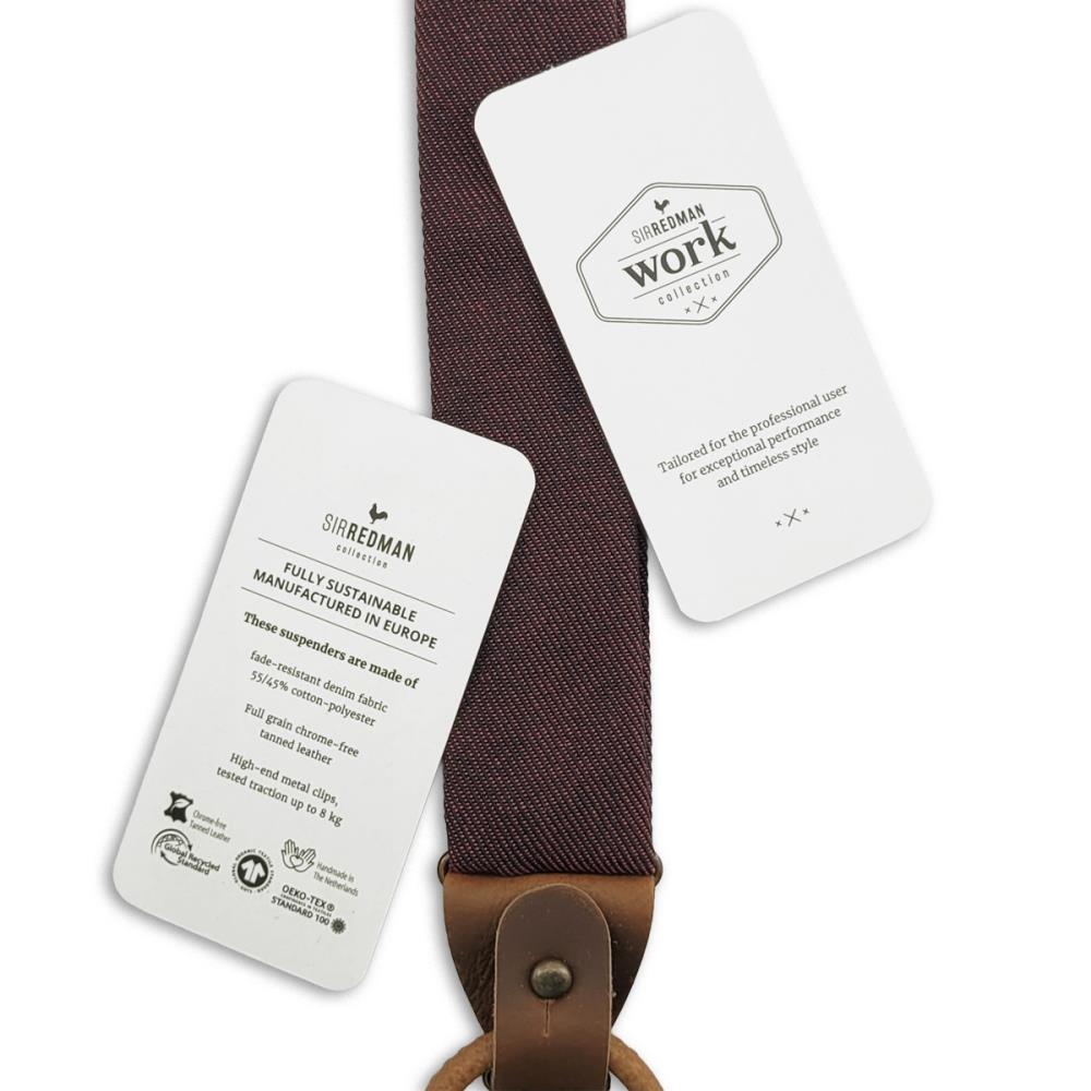 WORK bretels burgundy denim - 3
