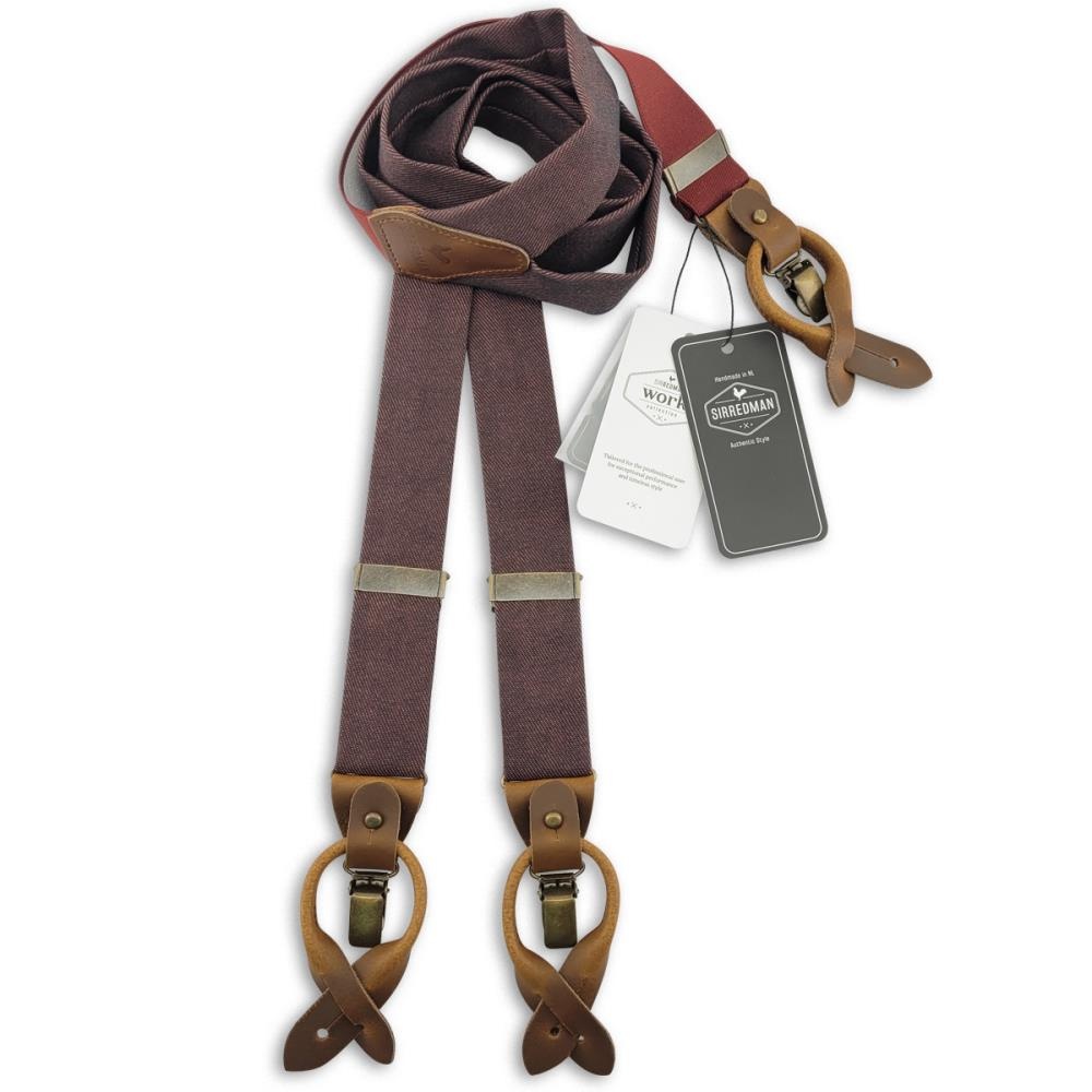 WORK bretels denim burgundy - 1