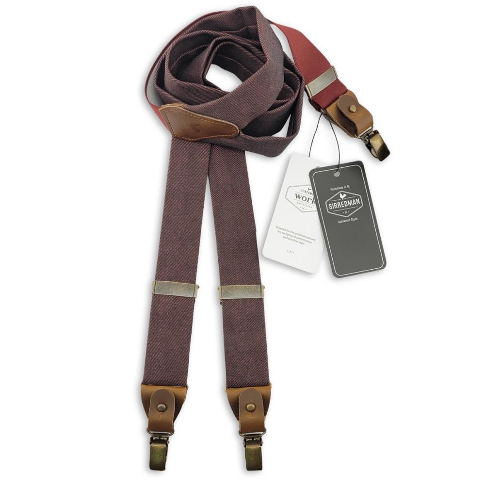 WORK bretels denim burgundy - 1