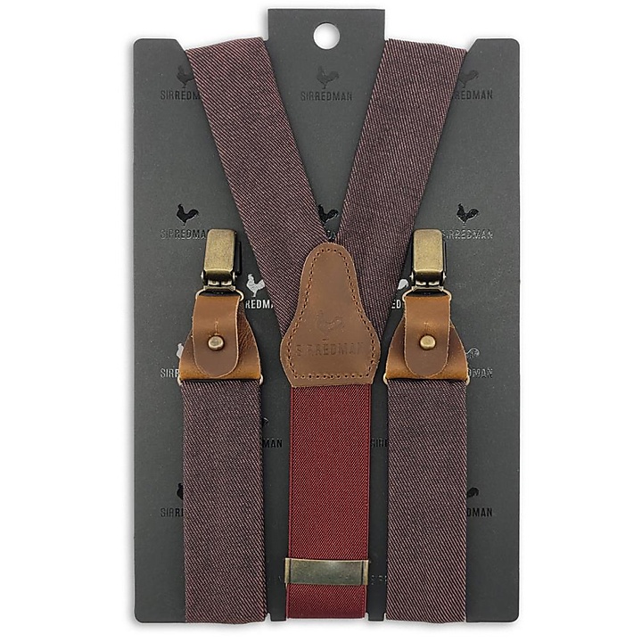 WORK bretels denim burgundy
